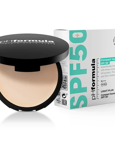 Compact foundation SPF50+ / Компактный тональный крем с СПФ50+  Тон light PLUS (10g)