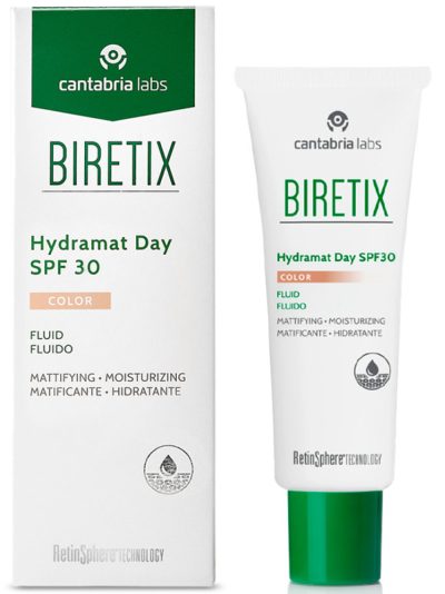 BIRETIX Hydramat Day Color SPF30 — Флюид увлажняющий с тоном, 50 мл