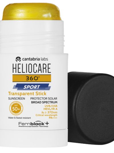 Heliocare 360 Sport Transparent Stick — Солнцезащитный прозрачный спорт-стик с SPF 50+, 25 г